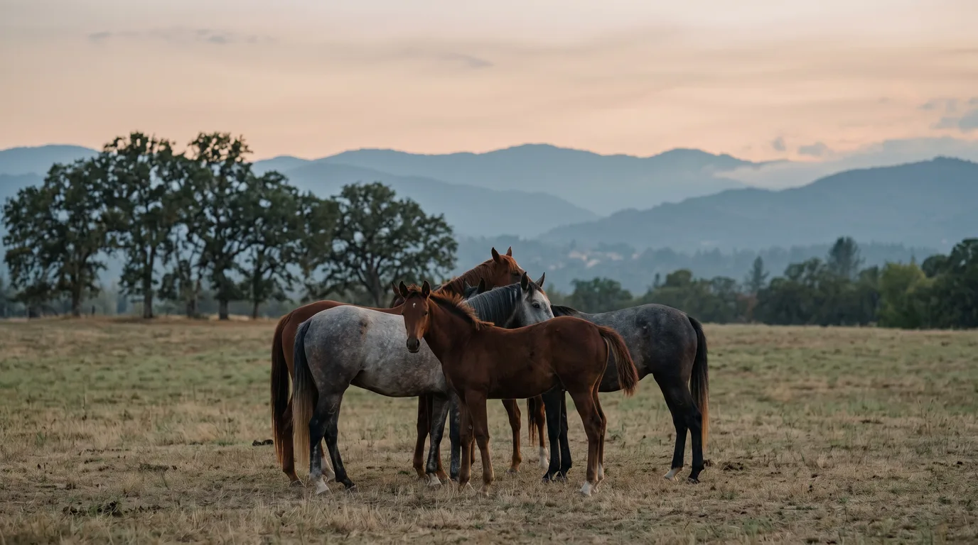 Chevaux en liberté, Centre équestre de Montélimar, Drôme